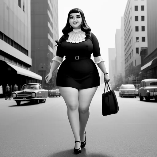Ai High Resolution Black And White 1960s Mexican Ssbbw With A Huge 3990