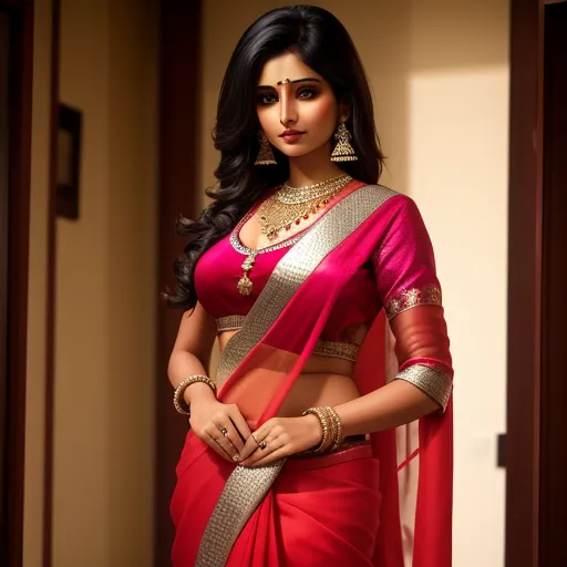 ai high resolution: Hot indian saree big