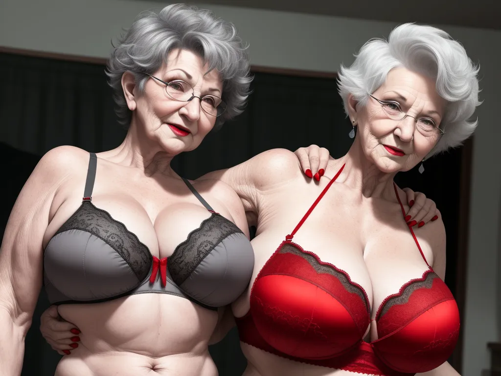Ai High Resolution Sexd Granny Showing Her Huge Huge Huge Red Bra