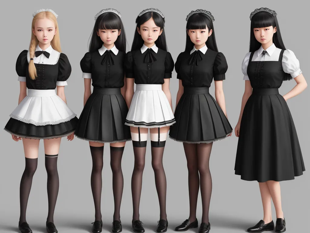 a group of young girls in school uniforms standing next to each other in a row, all wearing black and white, by Taiyō Matsumoto