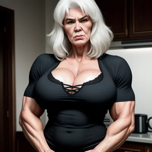 Ai Image Creator Gilf Huge Serious Sexy Big Strong Granny