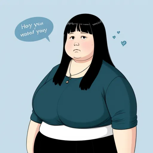 ai created images - a woman with a thought bubble saying hey you're weird very overweighted and overweighted, by Rumiko Takahashi