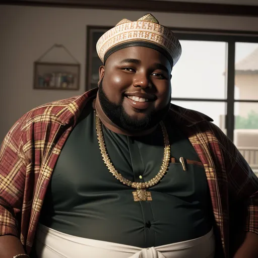 ai image enhancer: immense obese male nigerian prince, realistic