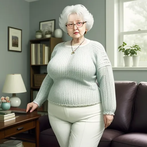 Ai Image Enhancer White Grandma Wide Hips Big Thighs Knitting