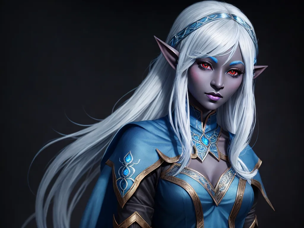 Ai Image Generator Free Cute Female Drow Elf Full Figure Blue Tunic   Ai Image Generator Free Cute Female Drow Elf Full Figure Blue Tunic Gguhcq.webp