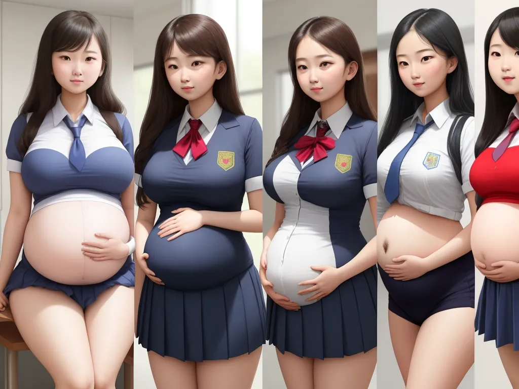 Ai Image Modifier Five Beatiful Pregnancy Woman Who Has Huge Belly 5936