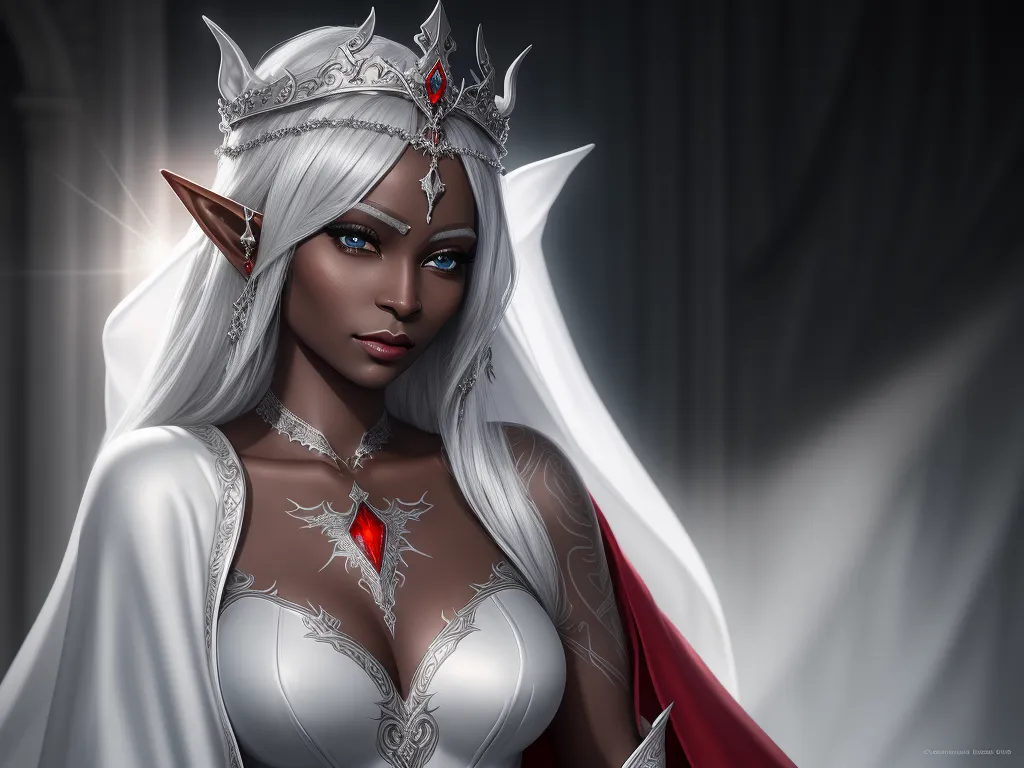 how to increase resolution of image - a woman dressed in a white outfit with a red heart on her chest and a crown on her head, by Lois van Baarle