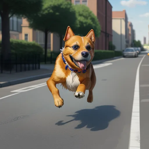 ai image to image dog running down the street
