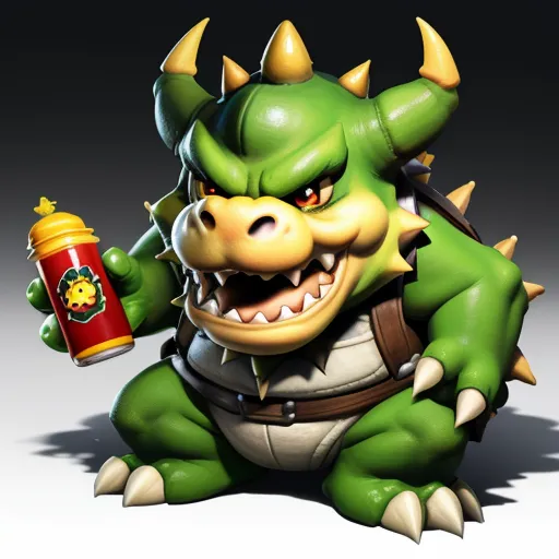 a cartoon character holding a ketchup and a bottle of ketchup in his hand and a bottle of ketchup in his other hand, by Akira Toriyama