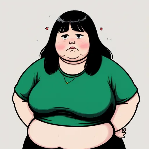 best ai picture generator - a woman with a green shirt and black pants is frowning and has her hands on her hips as if she were a fat woman, by Rumiko Takahashi