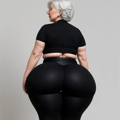 Ai Image Upscaler Granny Showing Her Big Booty Fat Legging