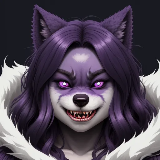 ai image: Werewolf furry blueberry demon werewolf woman