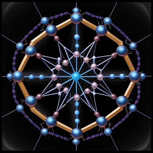 free online upscaler - a circular pattern with many different colored balls and lines on it, and a black background with a blue center, by Paul Laffoley