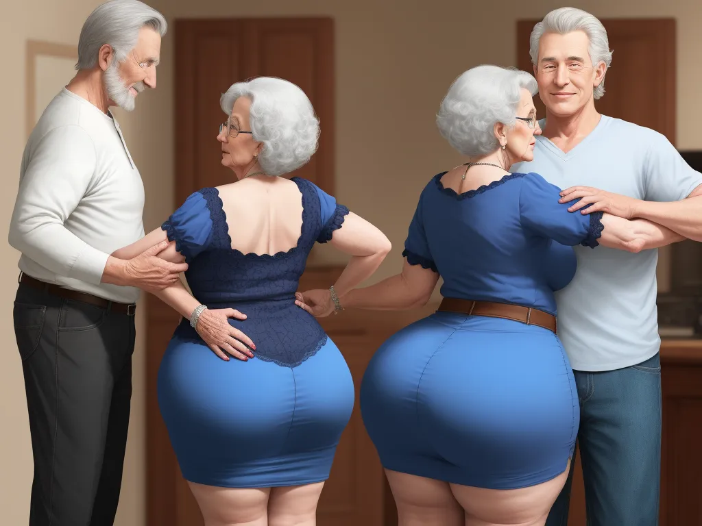 Ai Images Granny Showing Her Big Booty Touching Manfriend 1286