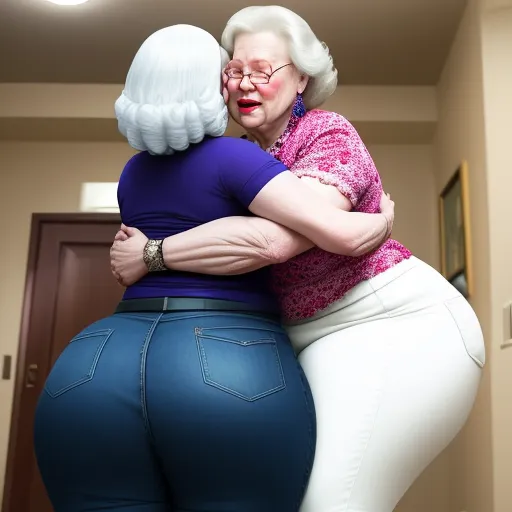 Ai Images White Granny Humongous Booty Her Husband Touch Her