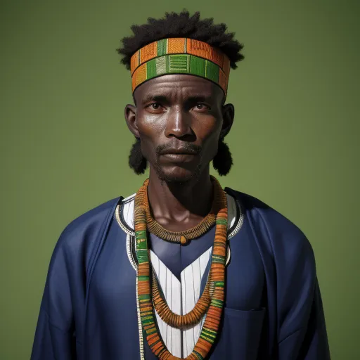 ai photo A Africa man of about 9