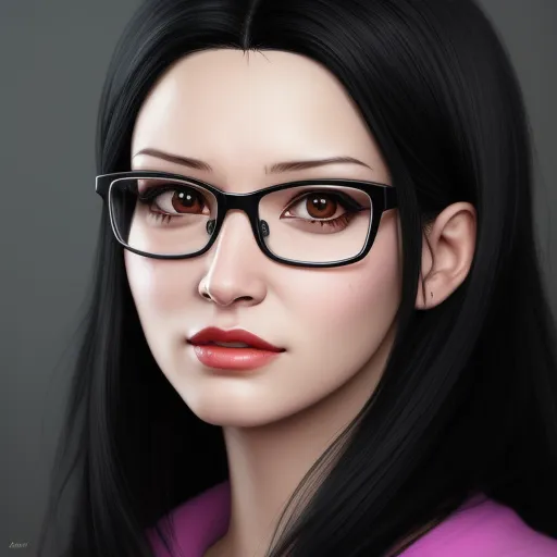 ai photo: nerd woman black hair