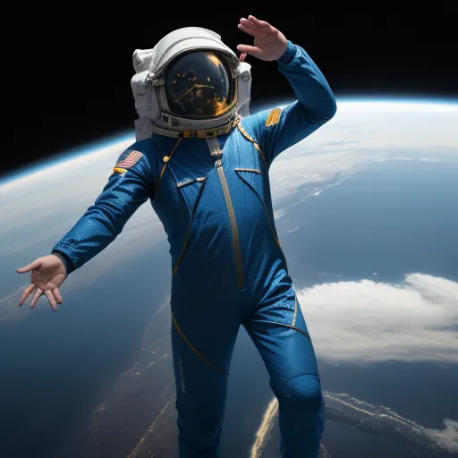 ai tool for photos Man floating in space with npacesuit looking down