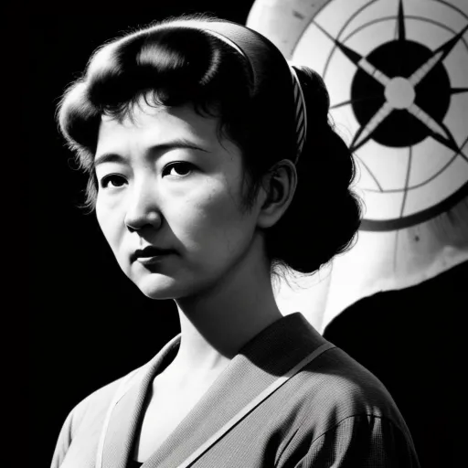 make image higher resolution - a woman in a kimono and a darth vader helmet in the background, black and white, by Hiroshi Sugimoto