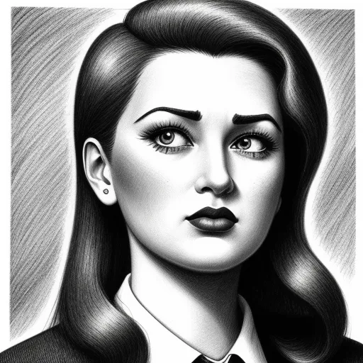 a drawing of a woman with long hair and a tie on her neck and eyes closed, wearing a black suit and tie, by Lois van Baarle