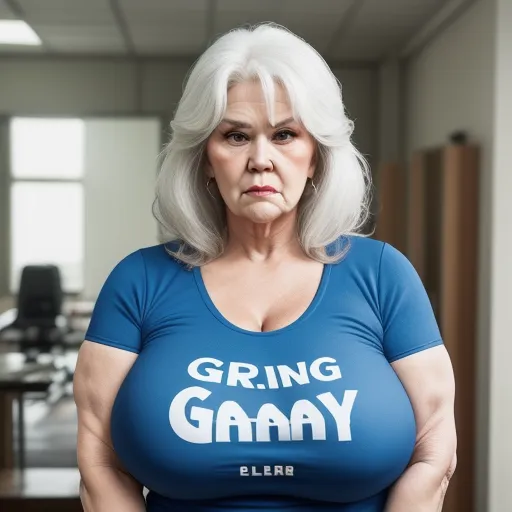 Ai Your Photo Gilf Huge Big Granny Cleavage T Shirt Tight