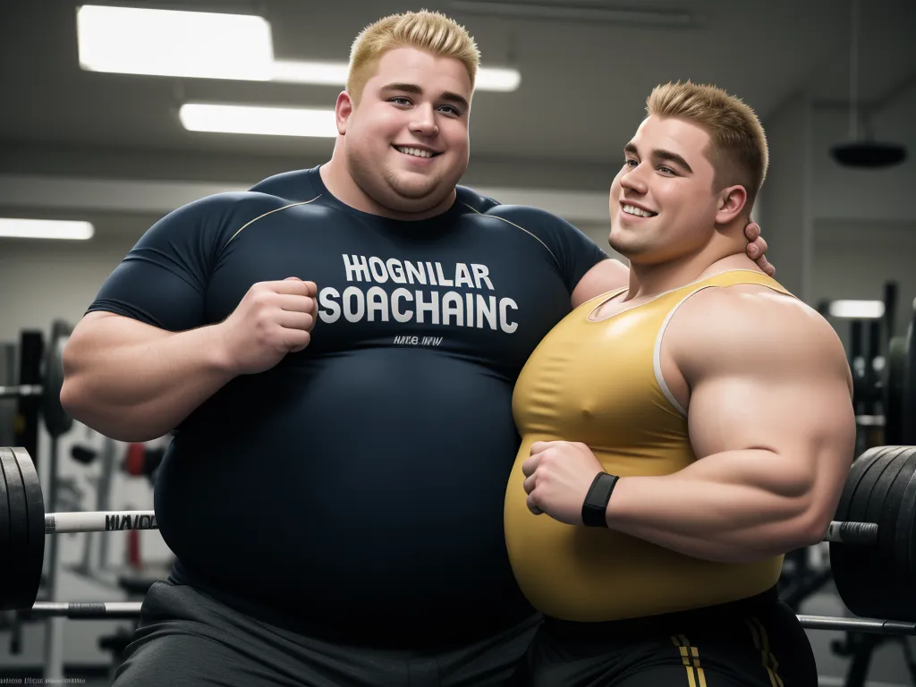 best ai for photography 2 handsome obese irish male powerlifters, thick