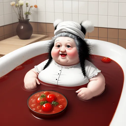 best ai for photography: fat granny skunked in tomatojuice bath