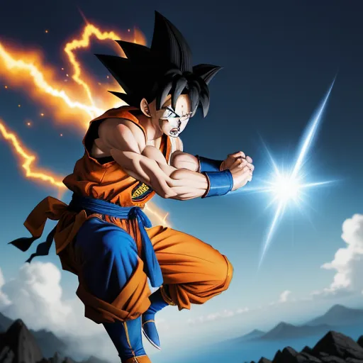 best ai for photography: goku dropping a kamehameha directly to the sky