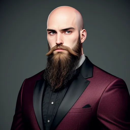 animated image ai - a man with a bald head and a beard wearing a suit and tie with a black shirt and a red jacket, by Hendrik van Steenwijk I
