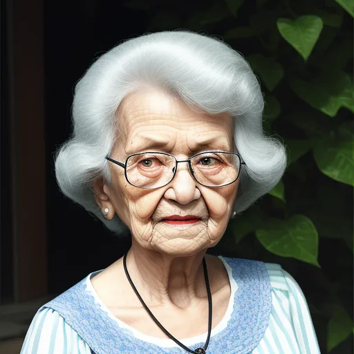 an old woman with glasses and a necklace on her neck is looking at the camera with a smile on her face, by Alec Soth