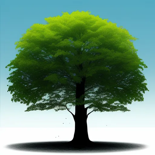 a green tree with a blue sky in the background and a white background with a blue sky in the background, by NHK Animation