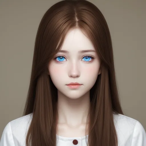 4k picture converter - a woman with long brown hair and blue eyes is shown in this image, she has long brown hair and blue eyes, by Taiyō Matsumoto