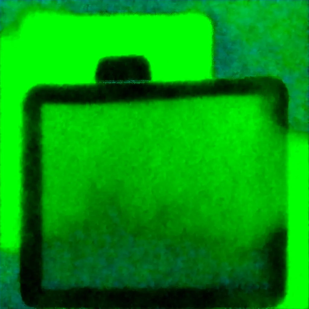 how to change image resolution - a green square object is shown in the dark room with a green background and a black square object in the middle, by Josef Albers