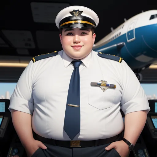 turn photo hd - a man in a uniform standing in front of a plane and a jetliner behind him, with his hands on his hips, by Hendrik van Steenwijk I