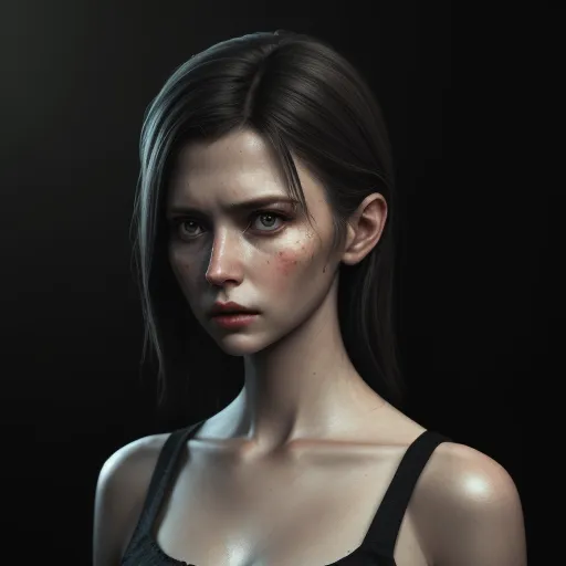 high quality pictures online - a woman with a black top and a black background is shown in this image, she has a dark background and is wearing a black bra, by François Louis Thomas Francia