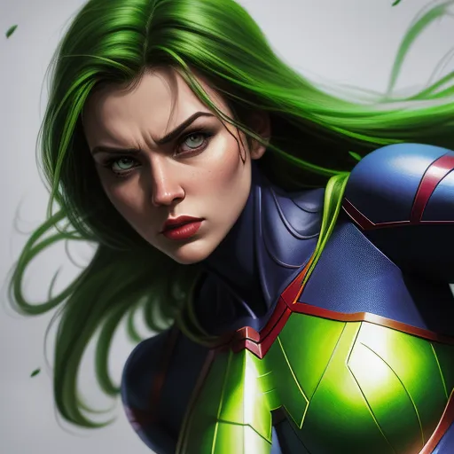 best ai photo superhero woman to the green gr