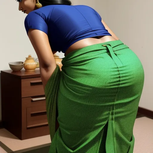 Best Photo Enhancer Ai A Indian Women Bending Over Showing Her In Saree