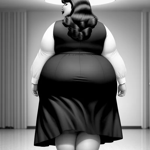 Ai Creating Images Black And White 1950s Fat Mexican Ssbbw With Huge