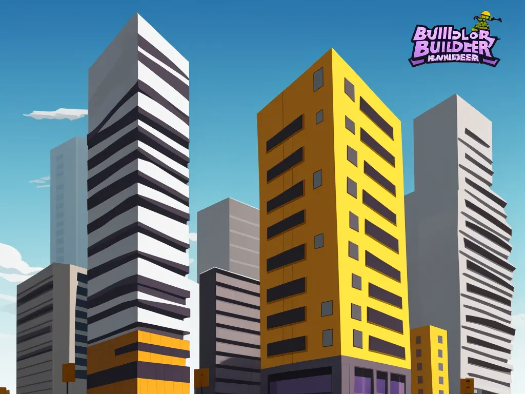 a cartoon of a city with tall buildings and a street sign in front of it that says bullies and bunnies, by Toei Animations