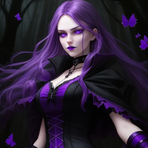 free photo enhancer online: bruja gótica, pelo violeta, mujer atlética ...