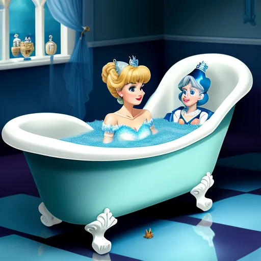 photo high quality Cinderella in bathtub