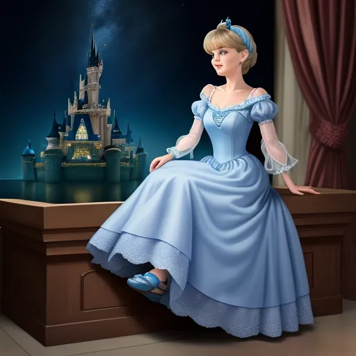 ai image creator: Cinderella nightgown in sunken bath