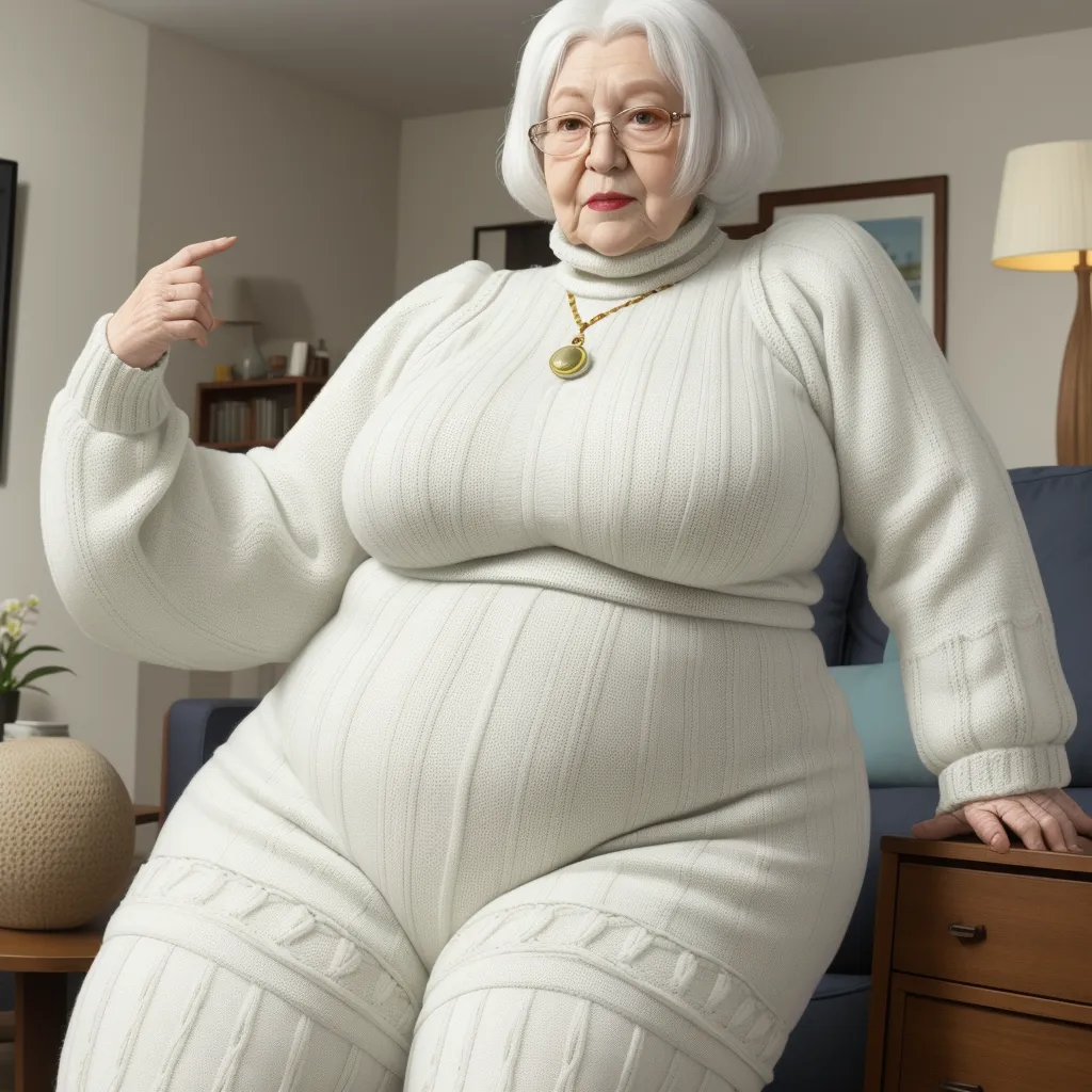 Convert K White Grandma Knitting Big Wide Hips Big Thighs