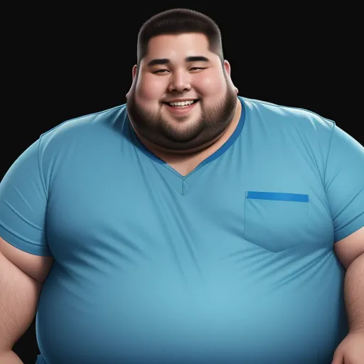 convert photo: extremely fat man, handsome face, enormous gut,