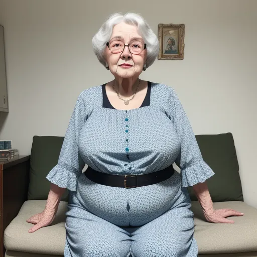 Convert Photo Granny Showing Her Bigger Fat
