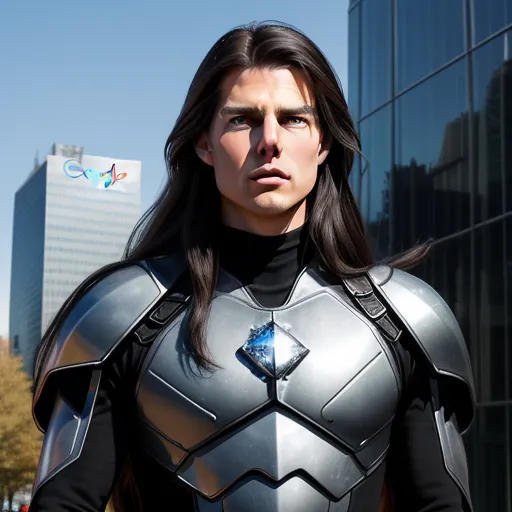 turn photos to 4k - a man in a suit standing in front of a building with a sky background and a building with a sky background, by Kent Monkman