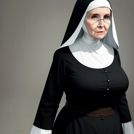 a woman in a nun costume poses for a picture in a studio photo shoot for a magazine called nun magazine, by Francisco Oller