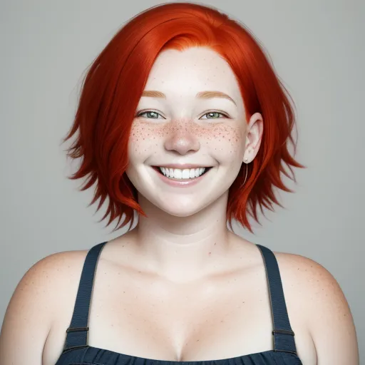 a woman with red hair and freckles smiling at the camera with freckles on her face, by François Louis Thomas Francia