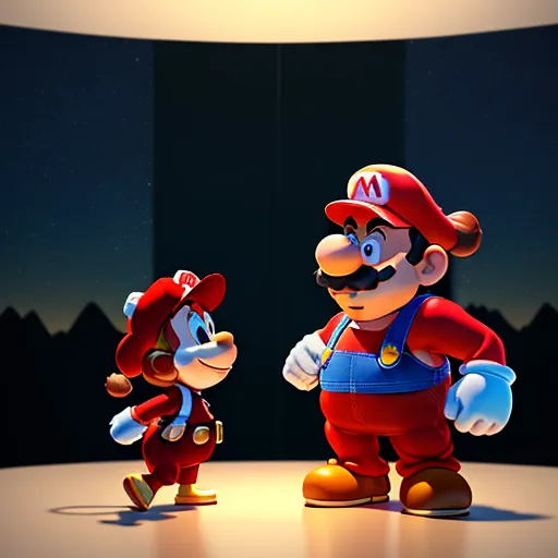 a nintendo mario and luigi are standing next to each other in a room with a lamp on the ceiling, by Toei Animations