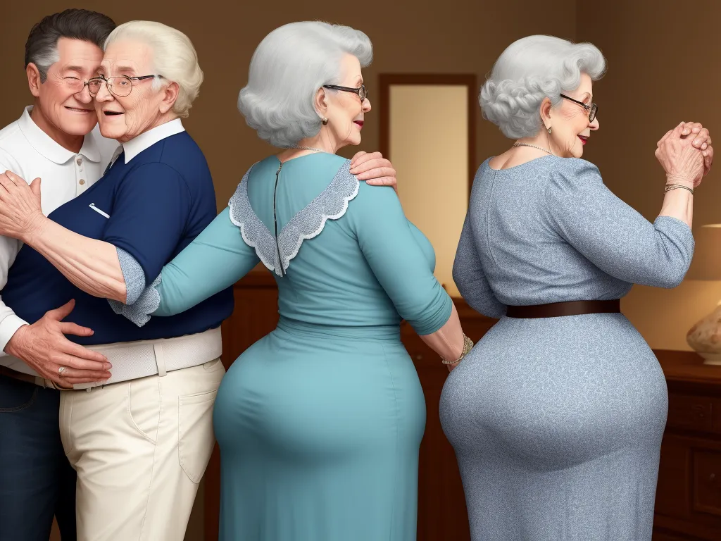 Convert Small Image To Large Granny Showing Her Big Booty Husband Touching Her 2633